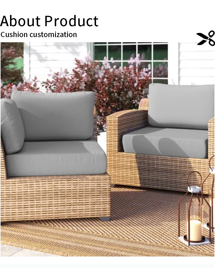 Custom Water Resistant Replacement Zipped Couch Sofa Seat Cushion for Cany Chair Cojin