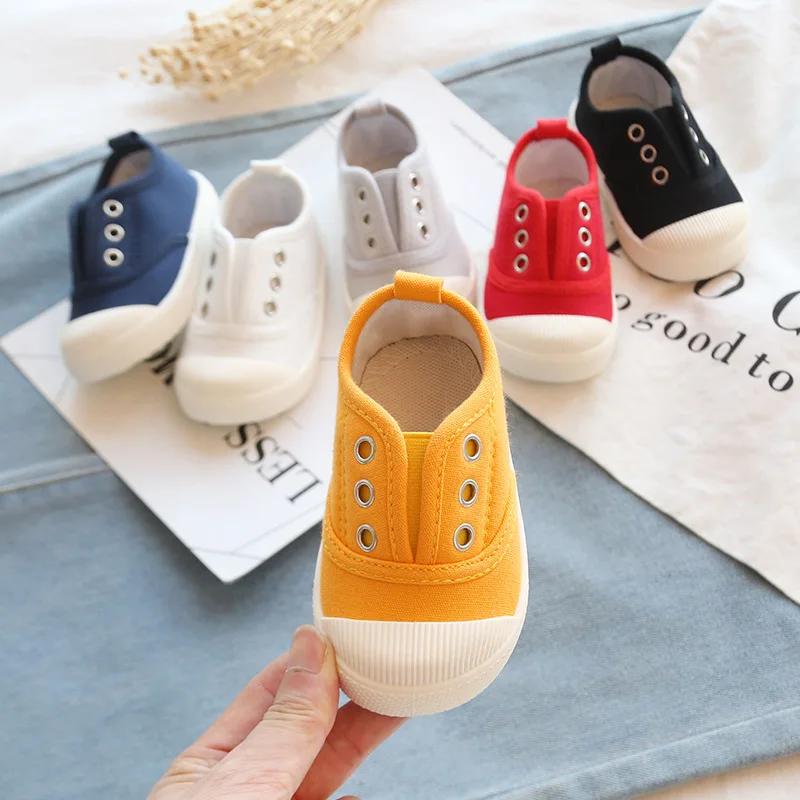 Size 21-35 Fashion Spring Autumn Children Casual Shoes for Girls Boys Child Sneakers Navy Blue Cheap Canvas