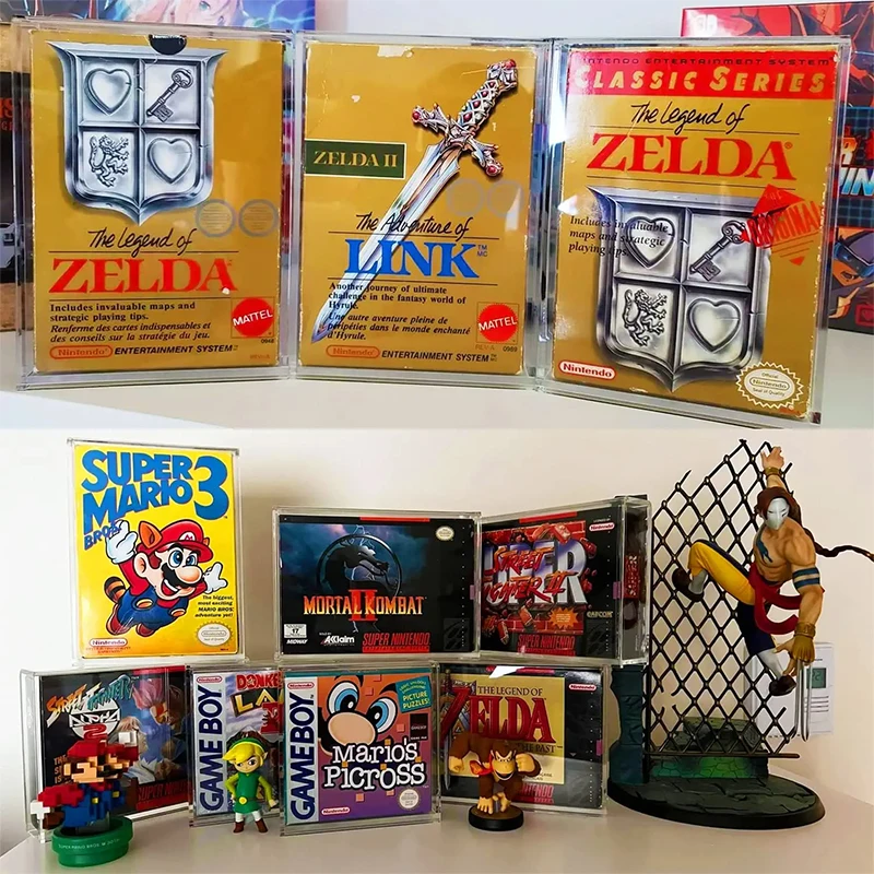 Acrylic video Game Box Display Case Box Custom Clear Acryl Case Switch DS GameBoy NES SNES N64 GameCube Case