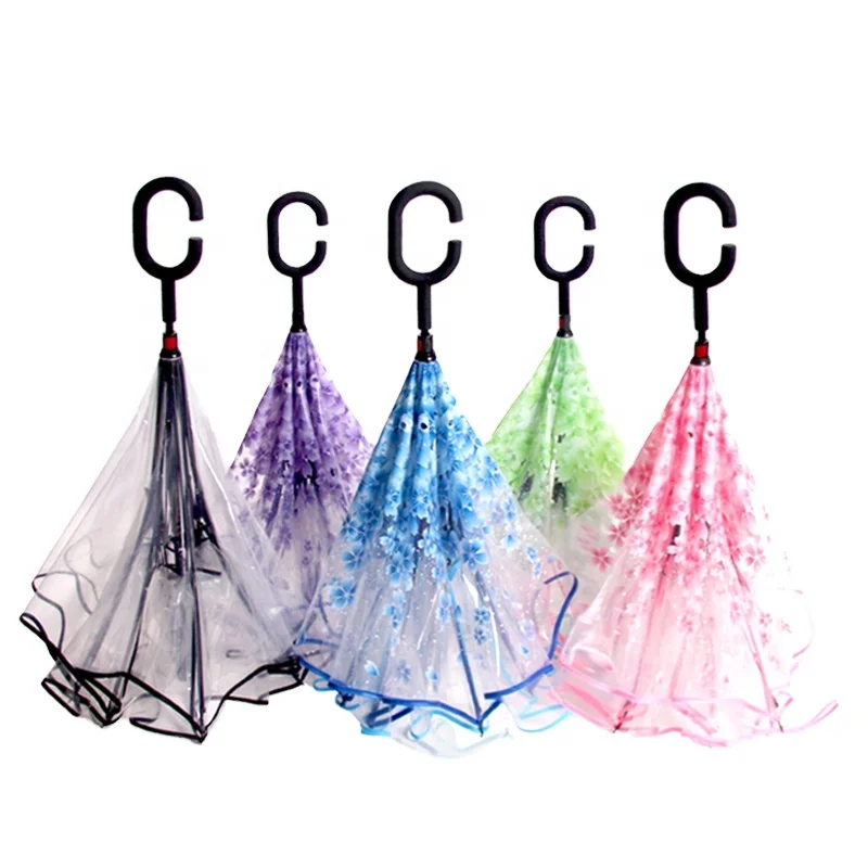Reversible Bag Umbrella Outdoor Umbrella Reverse Upside Down Car Reflective Light Led Pvc Ideas Clear Umbrella