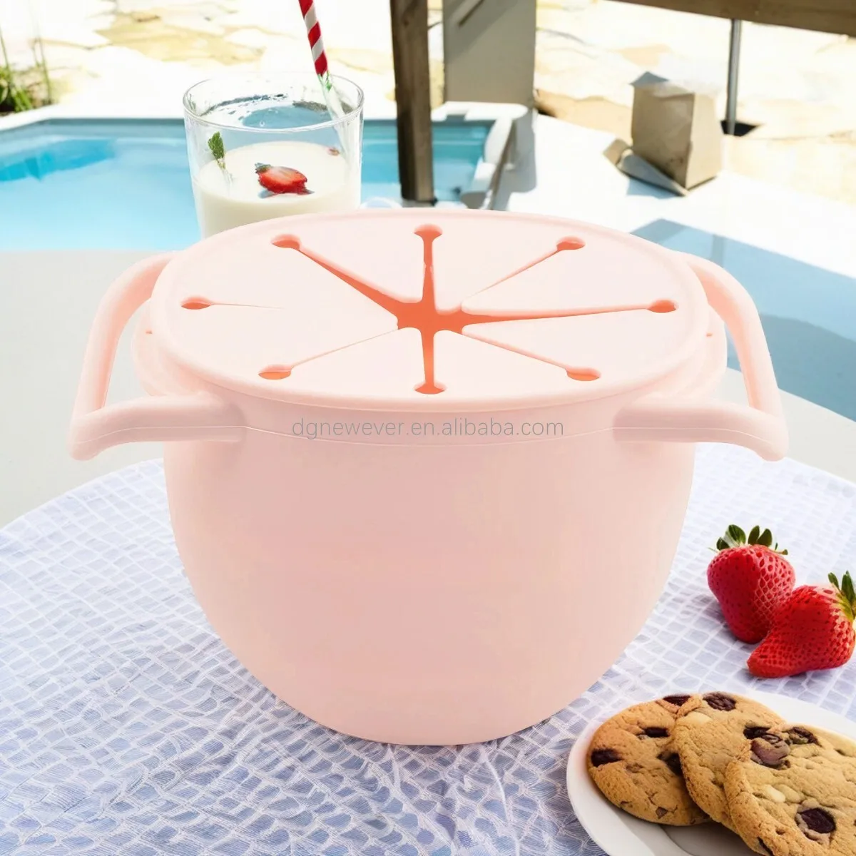 Es-pro Eco-friendly Silicone Toddler Learning Training foldable Cups BPA-Free Food Grade Kids Snack Cup Lid Baby Feeding Set