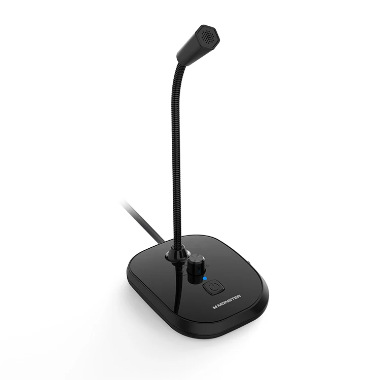 Оригинальный проводной настольный USB-микрофон Monster GM02 с гусиной шеей и функцией шумоподавления для компьютера