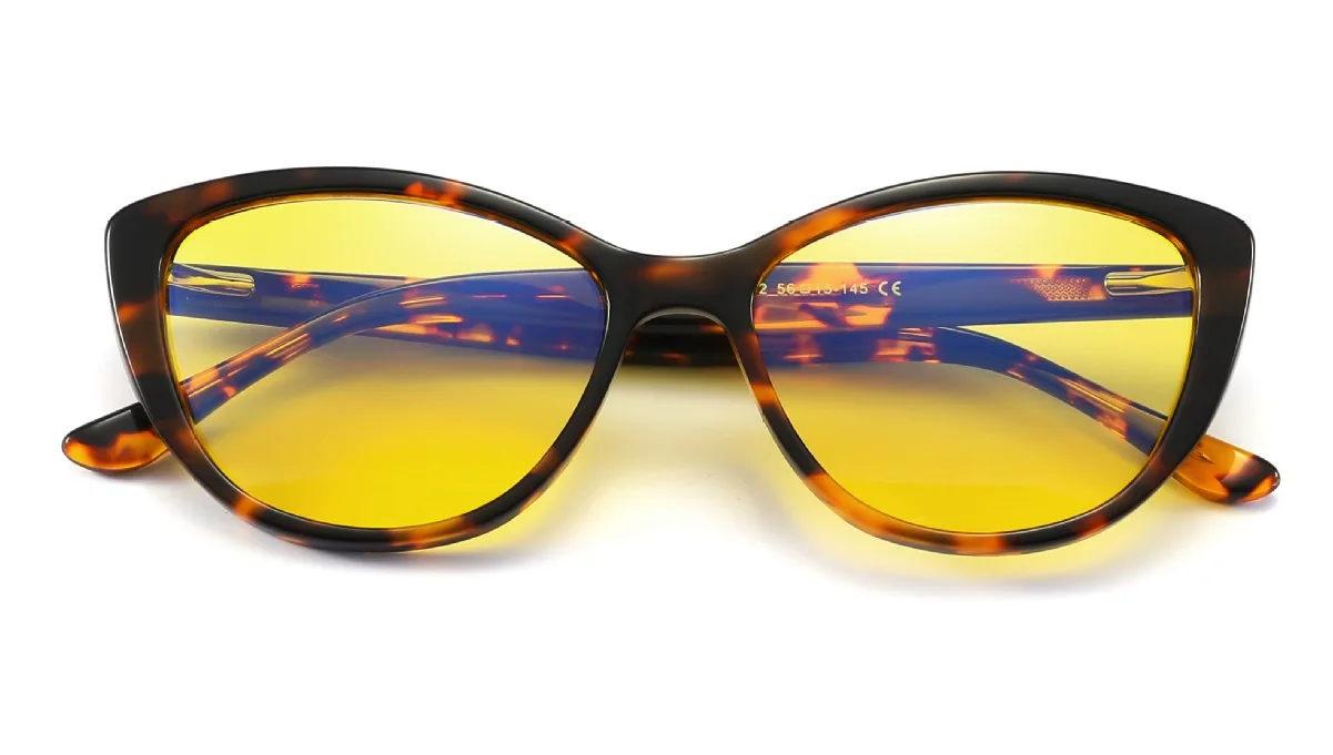 High quality Acetate frame orange red 99% Anti ray computer glasses Cat eye blue light blocking glasses for women