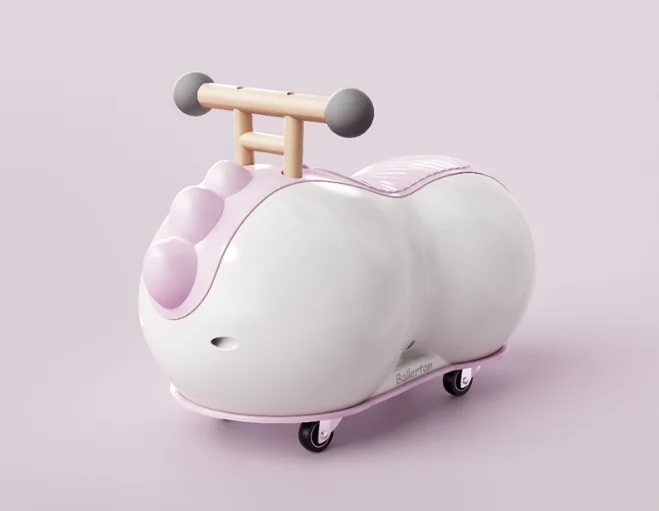 Factory Direct Sale Cute Peanut Shell Shaped Stroller Twist Car with Music Baby Swing Car for Toddler Baby Items