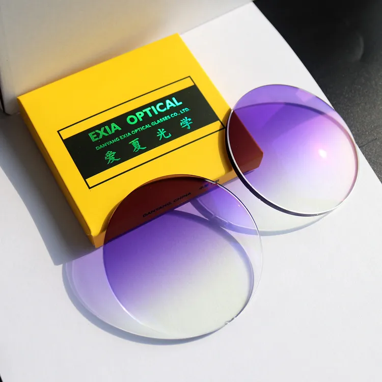 EXIA M8A Sunglasses Lens 1.61 Index MR-8 Anti-impact Gradient Violet SHMC Blue Coated UV400 Base Curve 3
