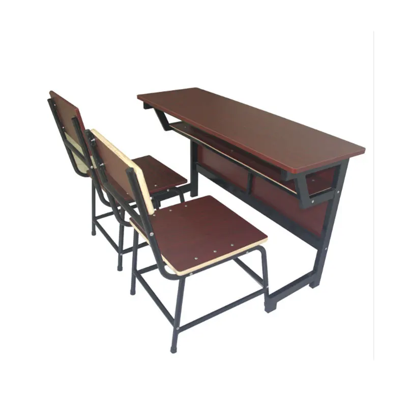 Hot sell high quality wholesale double wood school furniture desk for Philippines