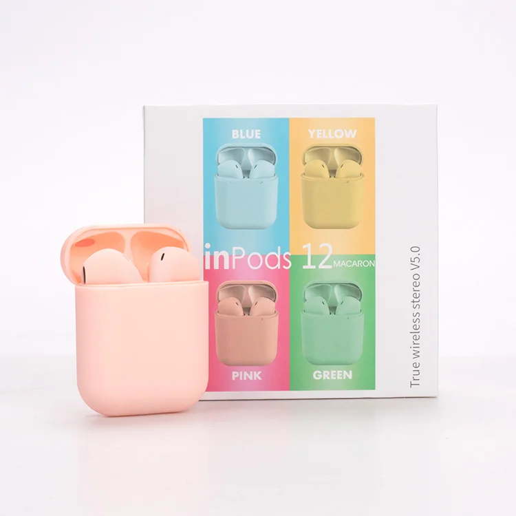 Inpods 12 Macaron OEM Высокое качество спрос Портативный прочный профессиональный мини водонепроницаемый долгий режим ожидания наушники 1:1