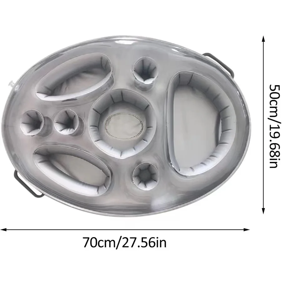 Factory Custom Floating 8-hole Beer Cup Inflatable Drink Holder for Swimming Pool Spa Bar Hot Tub Beach Party Snack Fruit Tray