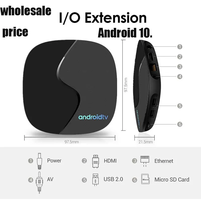 Лучшая цена 2024 IPTV box V96 8K Strong 4K HD TV BOX 2GB 16GB Android10 Двухдиапазонная Wi-Fi приставка приставки