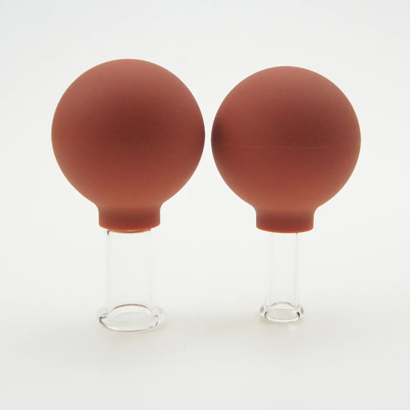 Amazon Rubber Suction Bulb Glass Cupping Set 2pcs Anti cellulite vacuum Massage body facial massage  rejuva cup