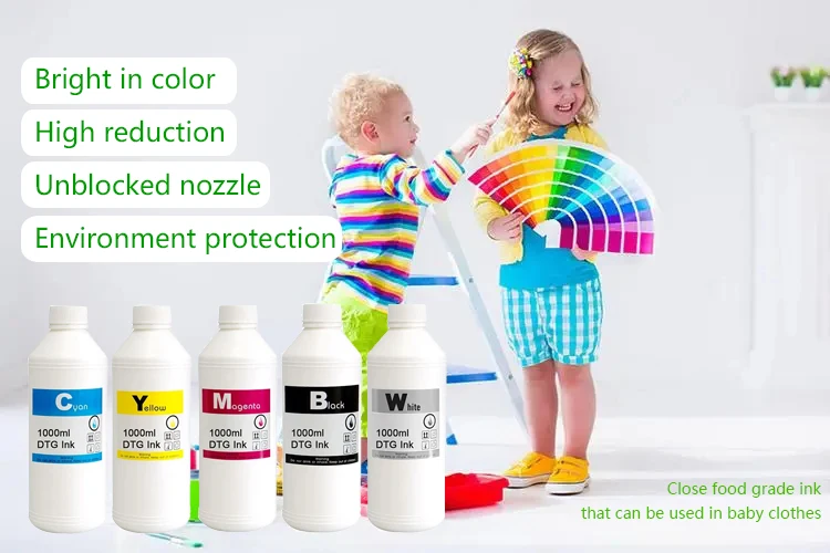 Guangzhou wholesale dtf ink Inkjet White Ink cheap DTF pigment ink CMYKW for T-shirt printing