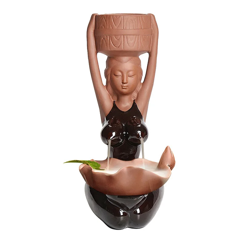 New ladies personality purple sand ceramic back flow censer