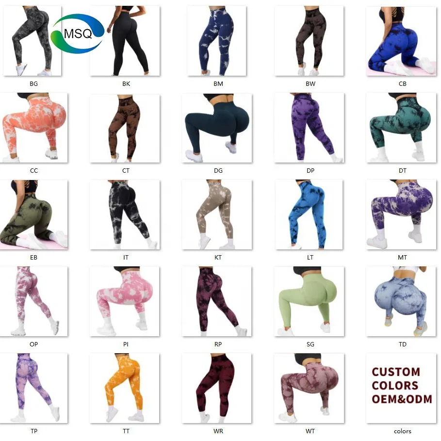 wholesale Seamless Tie Dye leggings gimnasio conjuntos licras deportivas para mujer Scrunch Butt Leggings For Women
