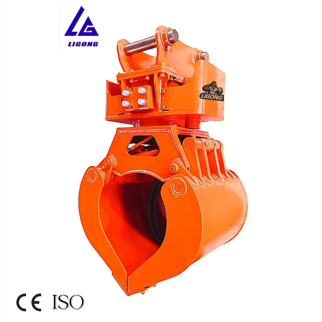 free rotating double motor hydraulic double cylinder Hydraulic Demolition Claw Grappler  sorting grapple for 7-10ton excavator