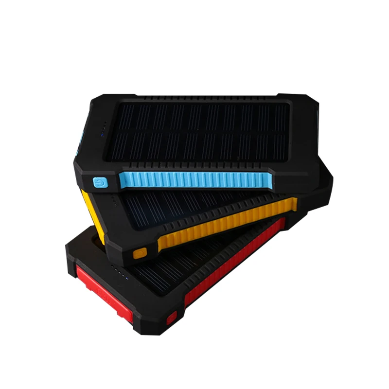 Portable waterproof solar panel led light slim power bank charger  solar powerbank for cellphone 20000mah