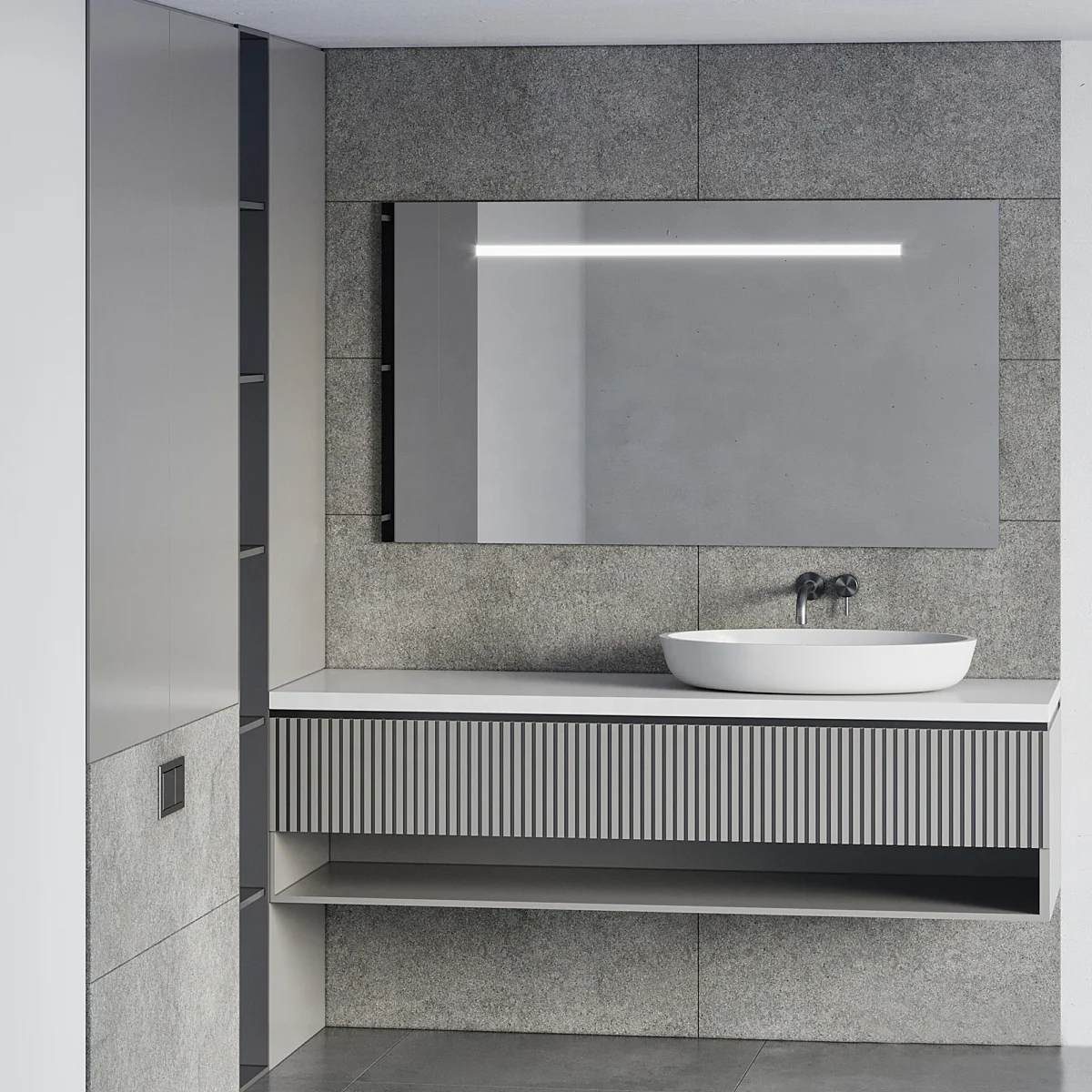 PINAI furniture wall mounted high quality modern washbasin cabinet vanity unit guangdong sink for home bathrooms