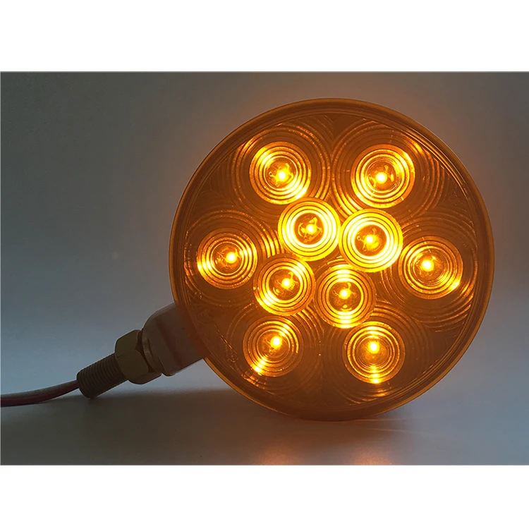 NEW round 12v led double face light 24v for vehicle car trailer truck bus boat tractor