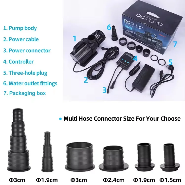 QihangRAS Dc Brushlesss Frequency Conversion Pump for Fountain Koi Pond Aquarium Fish tank 24v Solar Submersible Water Pump