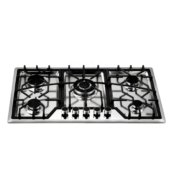 Hot selling Silver Gas cook tops 34 inch Stainless Steel  5 burner gas cooker stove