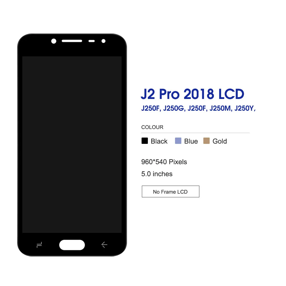 5.0 inch display Super AMOLED For Samsung Galaxy J2 Pro 2018 J250 J250F SM-J250F/DS LCD Display Screen Touch Digitizer Assembly