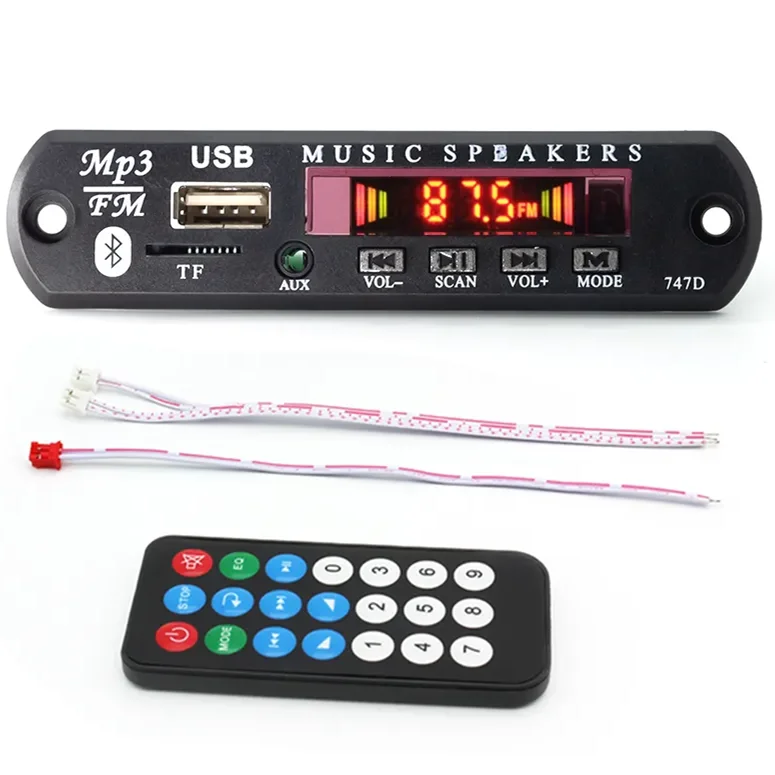 Hot selling MP3 Blue tooth decoding board module 12V car music player radio audio decoder motherboard with USB remote control FM