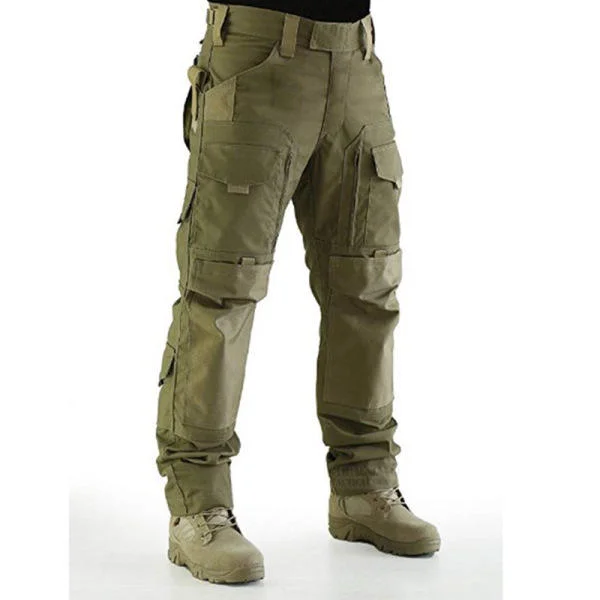Wholesale Price Embroidery Cotton Fabric Multiple Cargo Pockets Army Green Mens Cargo Pants