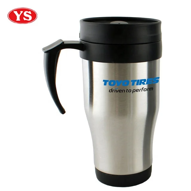 14oz customized stainless steel insulated thermal auto coffee mugs with handle