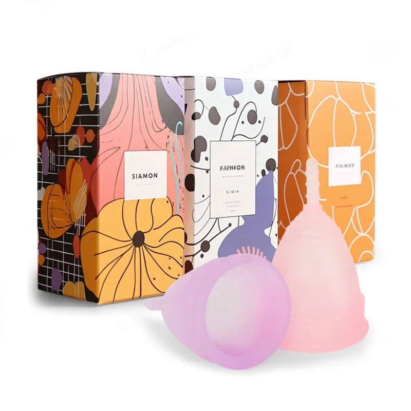 Eco-friendly female genital organ for steam softest loon feminy menstrual cup steriliser silicone cups large storage