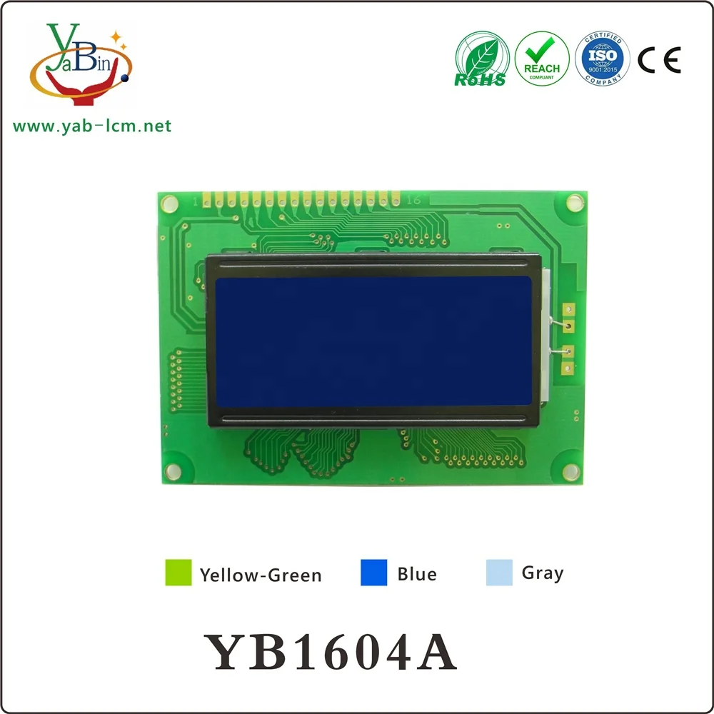 Stn 16X4 Character Display Module,Yellow-Green 1604 Lcd