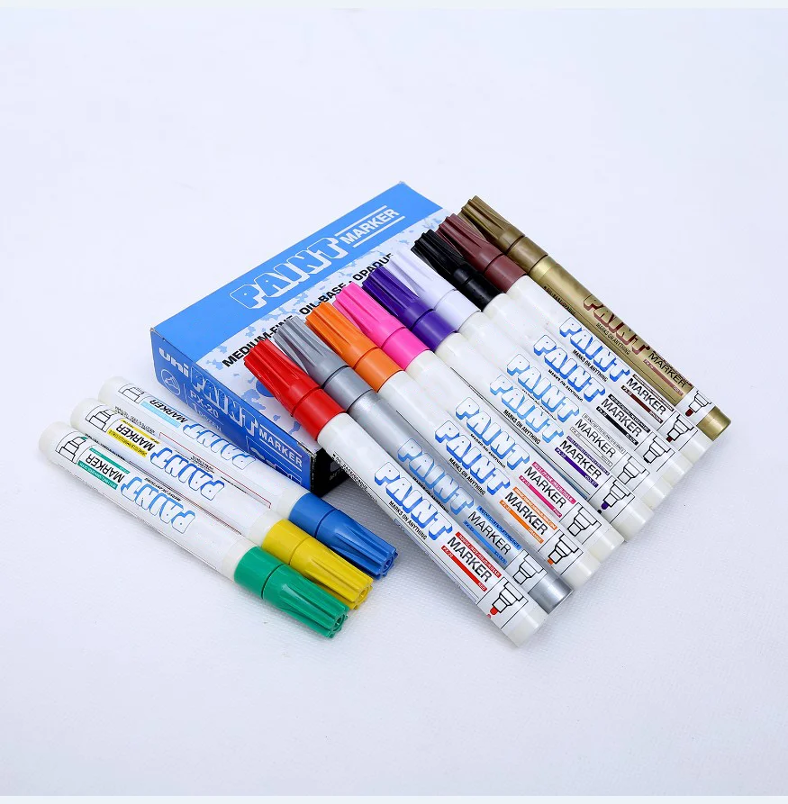Overseas High Quality Waterproof Oil Based Tire Marker Paint Pens Permanent Metallic Silver Marker