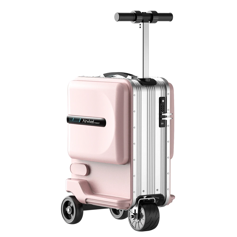 Ride on e scooter suitcase smart luggage carry on luggage scooters suitcase with removable power bank battery