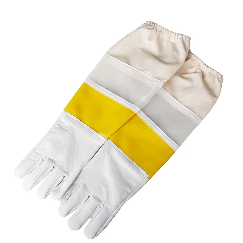 Apicultura professional security leather breathable bee culture gloves