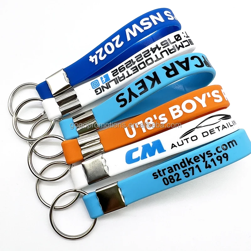 Low Price Wholesale Online Event Giveaways Silicone Wrist Strap Keychain Colorful Keychain
