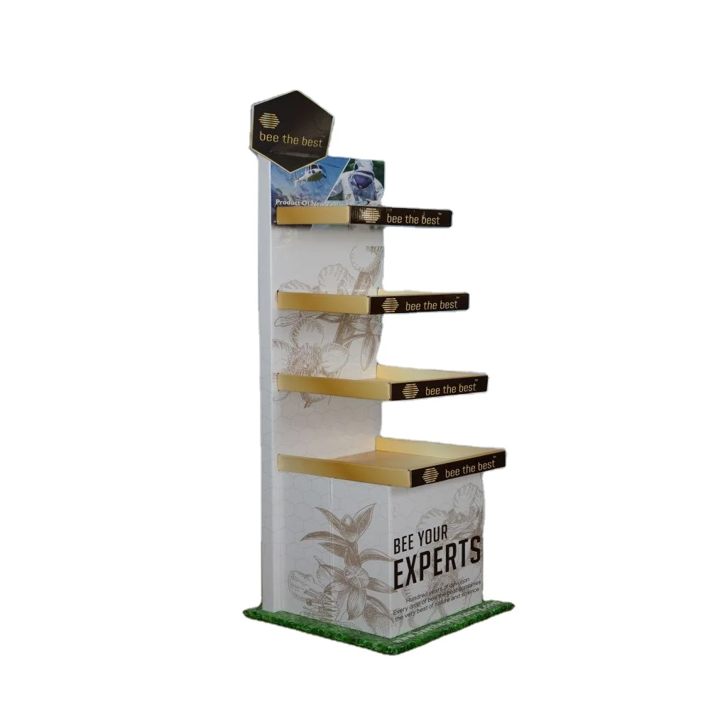 Custom Eco-friendly Cardboard Display For Light Paper Floor Display Stand For Retail At Supermarket