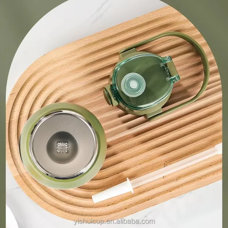 No Moq Customized Sports Gym Large Capacity With Bounce Lid Stainless Steel Water Bottle Flask