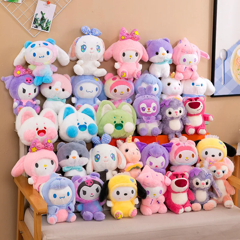 8 inch Wholesale Japan Anime Cute Melody Plush Toys Cat Stuffed Animal Dolls for Kids Birthday Gift Claw Machine Toys