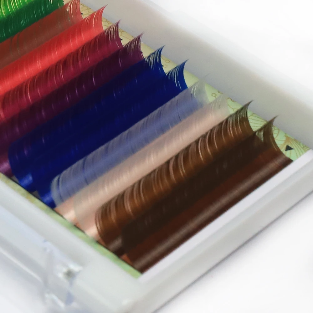 
lashes vendor for Korean silk colorful eyelash extensions Wholesale Prime Silk Lash Individual Eyelash Extensions 