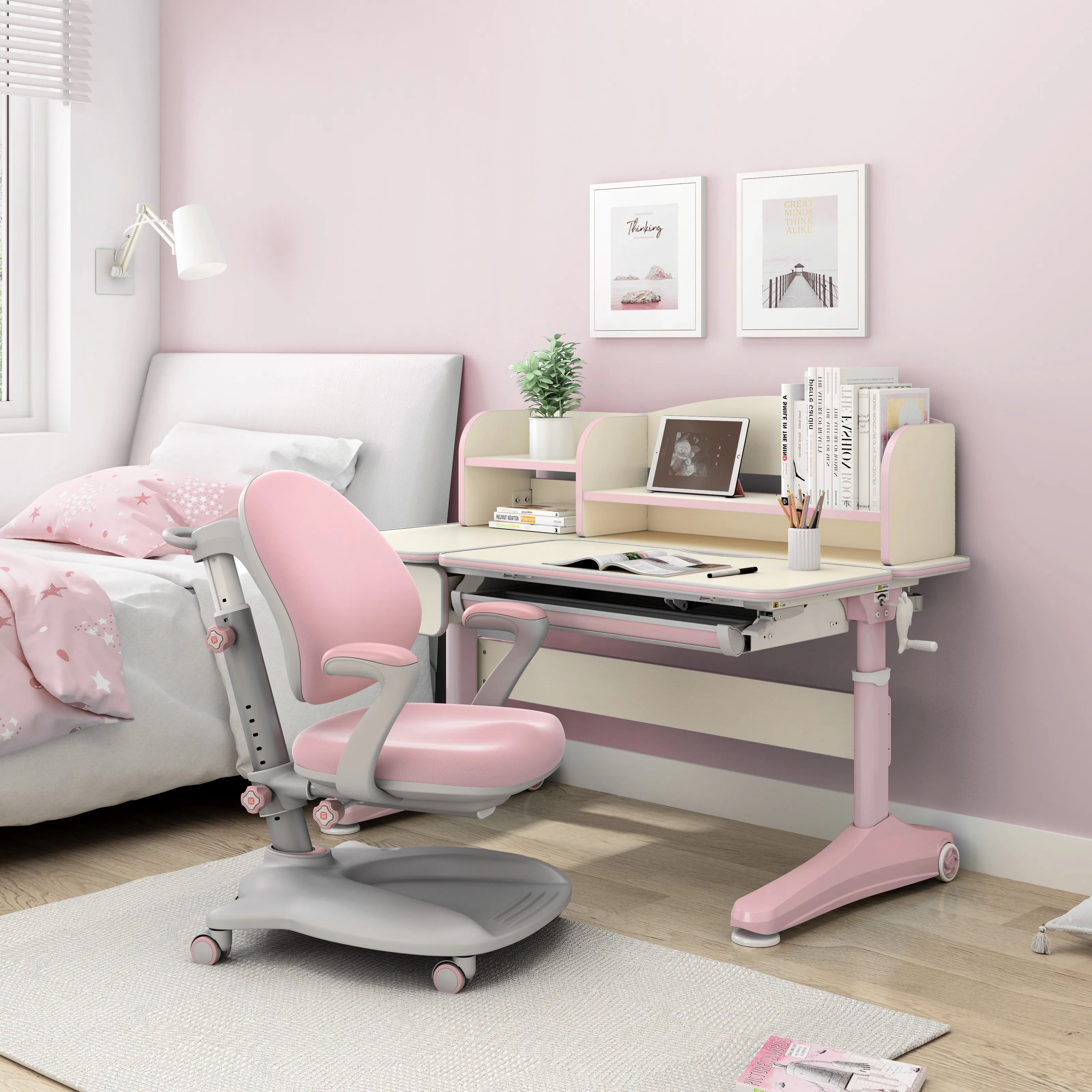 SIHOO ergonomics children Study Table and Chair Height Adjustable table and chair