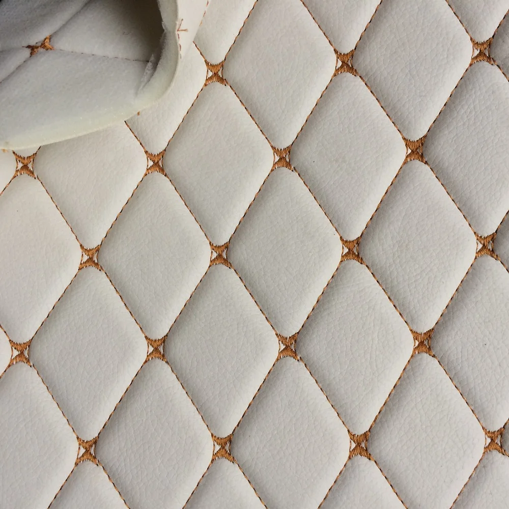 Diamond Stitching Design PVC Embroidery Leather for Car Seat Cover/ Car Mat with Various Designs