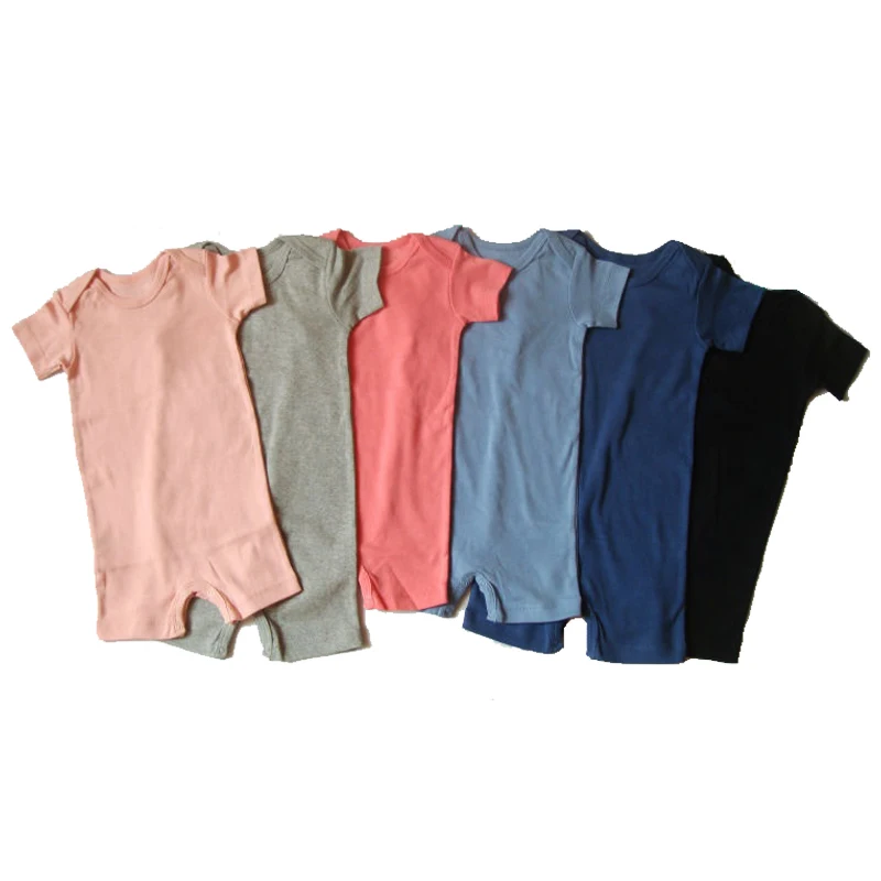 Customized Cute Summer Short Sleeve Newborn Toddler Romper Organic Cotton Baby Clothing Romper