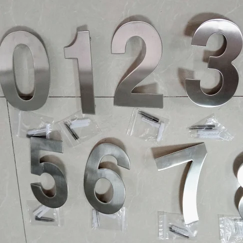 Housing number Hyland OEM NO03 Decorative stainless steel material house numbers, with screws or 3M