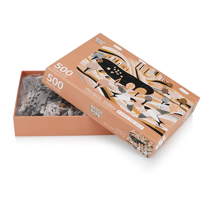Custom 500-Piece Luxury Paper Jigsaw Puzzle Unisex Cartoon Toy for Adults and Children Aged 2 to 7 Years Bear on a Car Genre