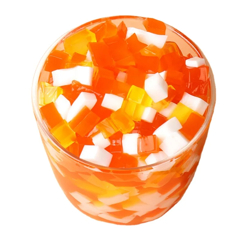 Fruit milk tea Rainbow Jelly Gel granules hree Color Crystal Coconutt jelly