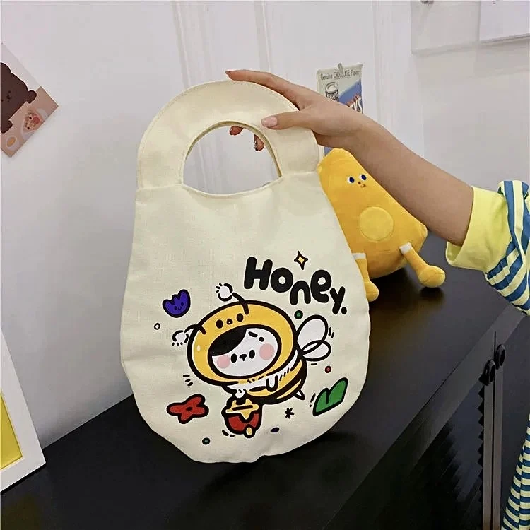 Custom mini canvas tote bag printed cute printing bags wholesale price