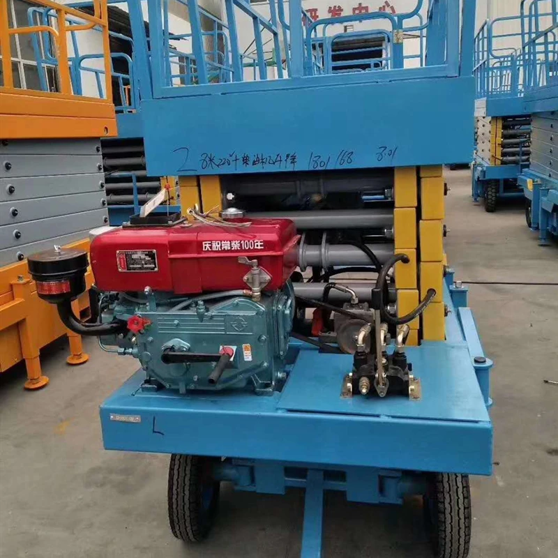Indoor outdoor diesel engine mobile scissor lift electric scissor lift with low price