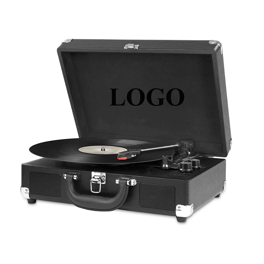 turntable vinyl record lp player Blue tooth Portable Suitcase Record Player with 3-speed