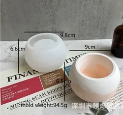 Round flowerpot silicone mold DIY meaty flowerpot mirror resin plaster silicone mold