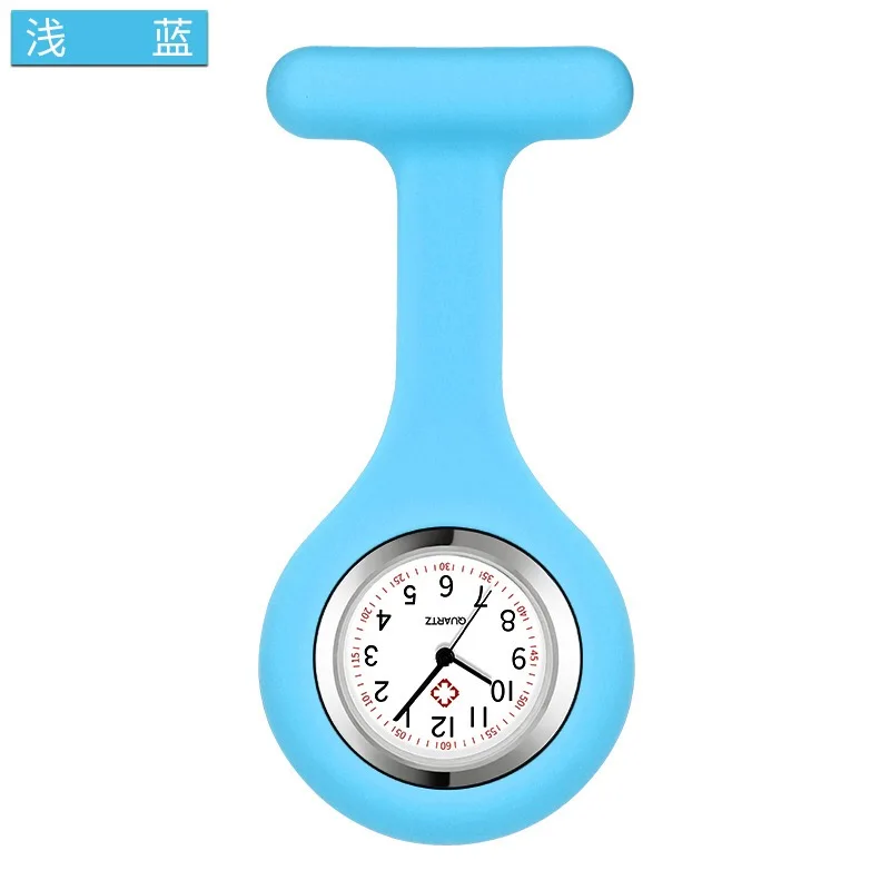 Wholesale Health Medical Promotional Watch Eco-Friendly Silicone Band Relojes Hombre Fob Watch With Brooch