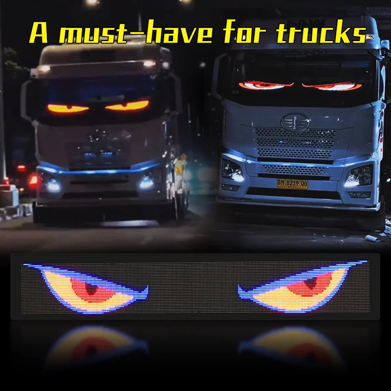 Truck Windshield LED Panel APP DIY Animated Messages Programmable 24V Truck Flexible LED Screen Shop Window Adverting LED Board