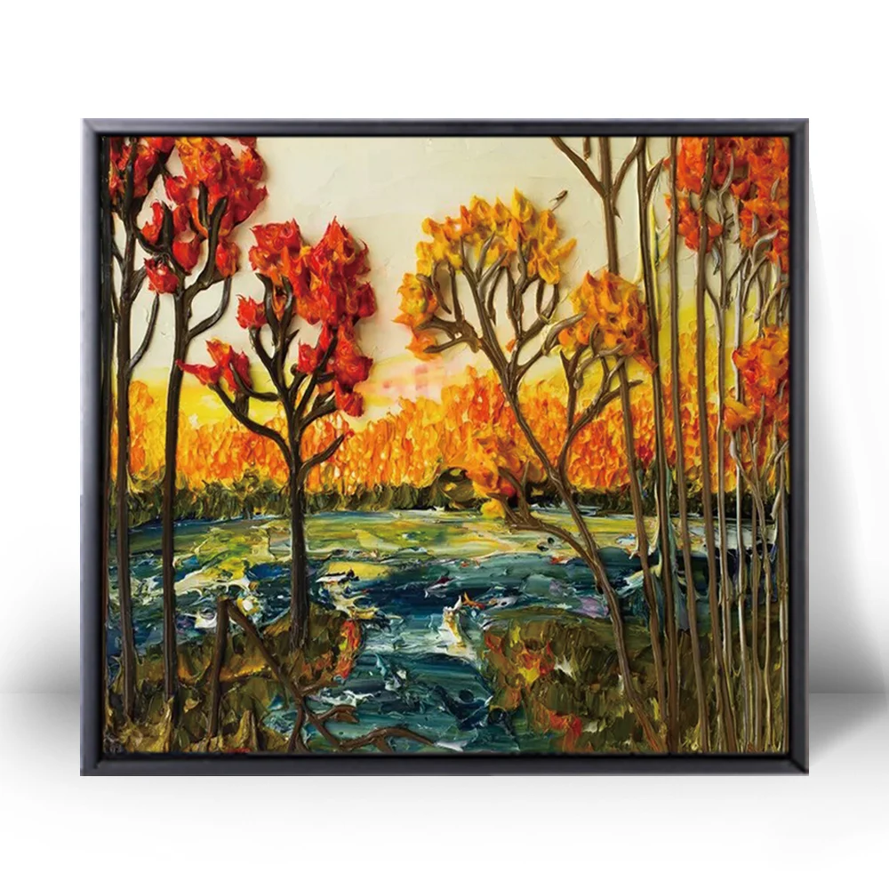 Handwork High quality canvas paintings landscape modern wall decor oil painting by hand